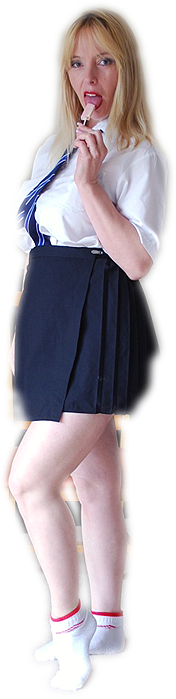Are you wondering if I'm wearing panties under my school uniform